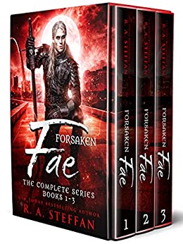 Forsaken Fae series image, showing a boxed set of hard-cover books.